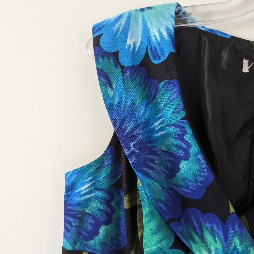 BCX Vibrant Floral Sleeveless Sheath Dress - Size 14 - Picture 7 of 13